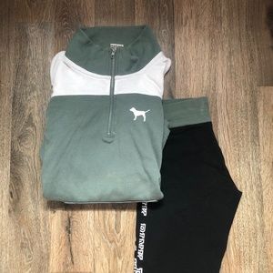 Pink Sweatshirt: Size M and Pink Leggings: Size S